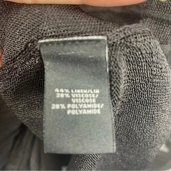 Lafayatte 148 Linen Blend Mara Textured Blouse with Tank Black - Picture 8 of 9